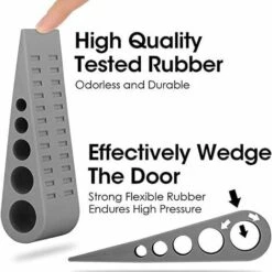 3 Pack Door Stops With Door Bracket, Works On All Floors, Gray -Heating Equipment 66564464 5