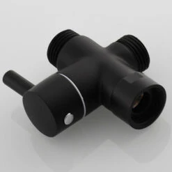 3-Way Valve Brass Shut-Off Valve G 1/2 Shut-Off Valve For Bathroom Shower Hand Shower, Black, DSF007C -Heating Equipment 66564629 3