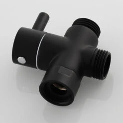 3-Way Valve Brass Shut-Off Valve G 1/2 Shut-Off Valve For Bathroom Shower Hand Shower, Black, DSF007C -Heating Equipment 66564629 4