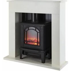 Warmlite WL45037W Ealing Electric Fireplace Suite With Adjustable Thermostat Control, 2 Heat Settings, LED Flame Effect, Safety Cut-Out System, White -Heating Equipment 67193893 3