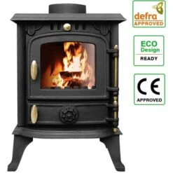4.5KW Multifuel Stove Heating Fireplace Cast Iron Defra Approved Eco Design