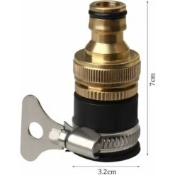 Round Faucet Connector, 1/2'' Diameter Brass Hose Connectors To 3/4&39&39 Universal Garden Hose Faucet Adapter -Heating Equipment 67644597 3