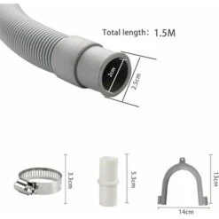 Drain Hose,Washing Machine Extension Kit,Washing Machine Drain Hose,Universal Drain Hose,Water Drain Hose,Washing Machine Hose（1.5m) -Heating Equipment 67931077 5