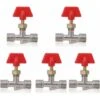 1/4in Needle Valve, 5pcs Brass Float Ball Valve Structure Replacement Air Compressor Needle Valve For Air Compressor