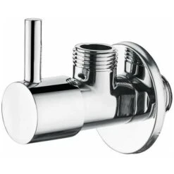 Regulating Stop Valve With Handle, Angle Valve (1/2) For Kitchen And Bathroom, Chrome