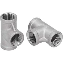 2pcs 1/2-150T NPT Stainless Steel Tee Pipe Fittings T-Type Plumbing Adapter Connector Threaded Cast Iron Pipe Fittings
