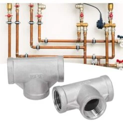 2pcs 1/2-150T NPT Stainless Steel Tee Pipe Fittings T-Type Plumbing Adapter Connector Threaded Cast Iron Pipe Fittings -Heating Equipment 69367424 4