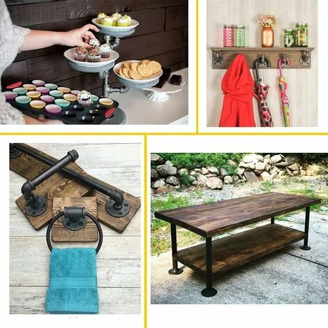 10Pcs 1/2 Floor Flange, Threaded Flange Pipe Flanges Black Cast Iron 3 Hole Threaded Fitting For Industrial, Furniture And DIY Decor, Mounting Vintage Wall Mount - BSP 7 10Pcs 1/2 Floor Flange, Threaded Flange Pipe Flanges Black Cast Iron 3 Hole Threaded Fitting For Industrial, Furniture And DIY Decor, Mounting Vintage Wall Mount - BSP - Image 5