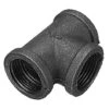 3/4'' Tee Equal 3 Pipe Malleable Iron Black Pipe Fittings Female Tube Connector - 3/4 Inch，DN20（2pcs） -Heating Equipment 69370588 1