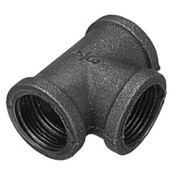 3/4'' Tee Equal 3 Pipe Malleable Iron Black Pipe Fittings Female Tube Connector - 3/4 Inch，DN20（2pcs）