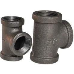 3/4'' Tee Equal 3 Pipe Malleable Iron Black Pipe Fittings Female Tube Connector - 3/4 Inch，DN20（2pcs） -Heating Equipment 69370588 3