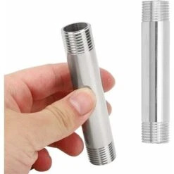 Nipple - Stainless Steel Tube And Pipe Fittings 98mm BSP 3/4 Male X Male Threaded Pipe Fittings (2Pc) (Size : 3/4BSP) -Heating Equipment 69370908 3