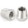 2pcs 1-1/4 Male To 3/4 Female BSP Hose Adapter Fitting 304 Stainless Steel Reducer Hex Bushing，Male X Female Threaded Connection -Heating Equipment 69370918 1