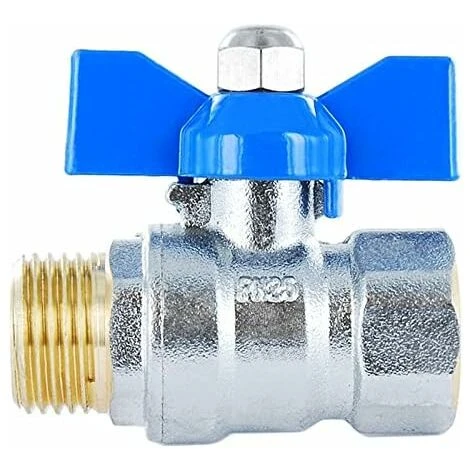 1/2 Full Bore Brass Ball Valve, Male X Female Threaded Connection, With Butterfly Handle(DN15) 4 1/2 Full Bore Brass Ball Valve, Male X Female Threaded Connection, With Butterfly Handle(DN15) - Image 2