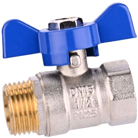 1/2 Full Bore Brass Ball Valve, Male X Female Threaded Connection, With Butterfly Handle(DN15) 6 1/2 Full Bore Brass Ball Valve, Male X Female Threaded Connection, With Butterfly Handle(DN15) - Image 4