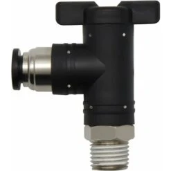 8mm Air Hose Connector And 1/4 Inch Thread, Pneumatic Connector, Black Right Angle Air Flow Control Valve, Can Be Used To Control Pipeline Gas