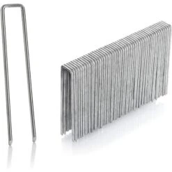 Set Of 100 Galvanized Stainless Steel Fixing Stakes H150mm, L25mm, Ø2.9 Mm