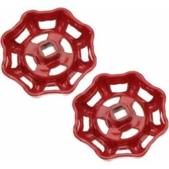 2pcs Red 7x7mm Iron Valve Handwheel Upper Part Handles For Shut Off Valve Angle Seat Valve Straight Seat Valve Seat Valve Water Pipe