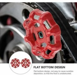 2pcs Red 7x7mm Iron Valve Handwheel Upper Part Handles For Shut Off Valve Angle Seat Valve Straight Seat Valve Seat Valve Water Pipe -Heating Equipment 69827649 4