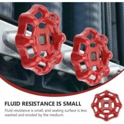 2pcs Red 7x7mm Iron Valve Handwheel Upper Part Handles For Shut Off Valve Angle Seat Valve Straight Seat Valve Seat Valve Water Pipe -Heating Equipment 69827649 5