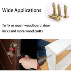 1200 Assortment Small Steel Flat Head Wood Screws 5mm 6mm 7mm 8mm 10mm Gold Small Wood Screws With O -Heating Equipment 70367748 5