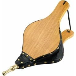 Fireplace Bellows 15.5 X 7 Large Wooden Fire Pit Blower Bellows Cast Iron Nozzle For Outdoor Camping Bbq Grill Fireplace Bellows Pump Barbecue Bellows Fire Tools Accessories With Hanging Strap -Heating Equipment 70586226 3