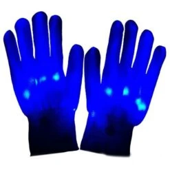 Electro LED Finger Flashing Gloves Light Up Lighting Glow Xmas Rave PartyBlue
