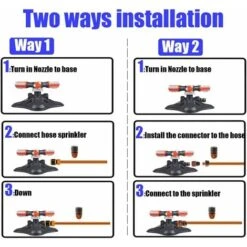 GDRHVFD Automatic Garden Sprinkler, 360 Degree Rotating Lawn Sprinkler, 3 Arm Sprinkler For Irrigation Systems, Lawn Sprinkler Sprinkler System -Heating Equipment 71325530 4