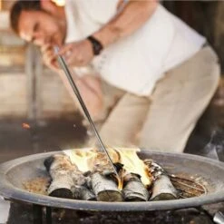 HXA029 Bellows Pocket Fire Tube Pocket Stainless Steel Telescopic Campfire Tool For Camping Travel Survival Outdoor Fireplace, Silver, 19.5x5x1.7cm -Heating Equipment 71470220 3