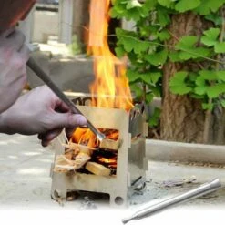 HXA029 Bellows Pocket Fire Tube Pocket Stainless Steel Telescopic Campfire Tool For Camping Travel Survival Outdoor Fireplace, Silver, 19.5x5x1.7cm -Heating Equipment 71470220 4