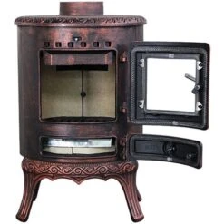 5KW Wood Burning Stove Cast Iron Fireplace Log Burner Bronze Defra Eco Design -Heating Equipment 71930866 4