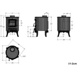 5KW Wood Burning Stove Cast Iron Fireplace Log Burner Bronze Defra Eco Design -Heating Equipment 71930866 5