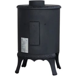 Black Wood Burning Stove Cast Iron Woodburner Fireplace 5KW Defra Eco Design -Heating Equipment 71930874 3