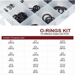 Gasket Set Seals Universal O-ring Assortment 225 Pcs -Heating Equipment 72506566 3
