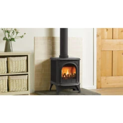 Gazco Huntingdon 20 Gas Stove, Matt Ivory, Tracery Door, Conventional Flue, Natural Gas