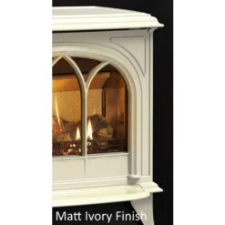 Gazco Huntingdon 20 Gas Stove, Matt Ivory, Tracery Door, Conventional Flue, Natural Gas -Heating Equipment 73259099 3