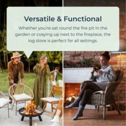 Idooka Rectangular Square Log Basket Storage Outdoor Indoor Fireplace Accessories Store - 8200400 -Heating Equipment 74803619 4