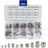 200Pcs Allen Screws Stainless Steel Hexagonal Grub Screws Set Metric Professional Metal Accessories M3 M4 M5 M6 M8