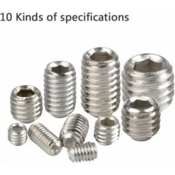 200Pcs Allen Screws Stainless Steel Hexagonal Grub Screws Set Metric Professional Metal Accessories M3 M4 M5 M6 M8 -Heating Equipment 74884485 4