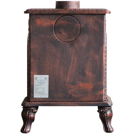 6KW Woodburning Stove Cast Iron Fireplace Log Burner Antique Bronze Defra Approved Eco Design 4 6KW Woodburning Stove Cast Iron Fireplace Log Burner Antique Bronze Defra Approved Eco Design - Image 2