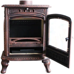 6KW Woodburning Stove Cast Iron Fireplace Log Burner Antique Bronze Defra Approved Eco Design 9 6KW Woodburning Stove Cast Iron Fireplace Log Burner Antique Bronze Defra Approved Eco Design -Heating Equipment 75021445 3