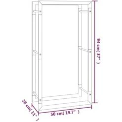 Firewood Rack Matt Black 50x28x94 Cm Steel VidaXL 9 Firewood Rack Matt Black 50x28x94 Cm Steel VidaXL -Heating Equipment 75262213 3