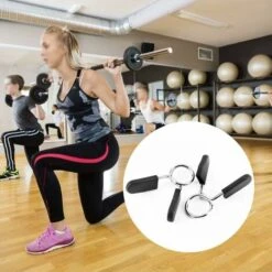 2 Pieces Spring Clamp Collars Locking Gym Barbell Clamp Quick Release Clips For Weight Lifting Exercises -Heating Equipment 75325437 4