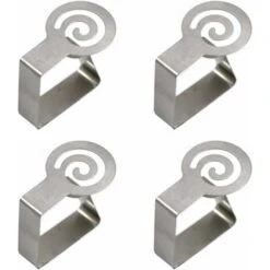Thickened Tablecloth Clip Stainless Steel Adjustable Tablecloth Clip Non-slip Tablecloth Clip Table Cover Clamps Outdoor And Indoor Spiral Pattern For Outdoor Tablecloth 4 Pcs