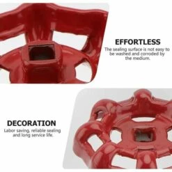 Red Iron Valve Handwheel 7x7mm Top Shutoff Valve Handles Angle Seat Valve Straight Seat Valve Straight Seat Valve Water Pipe -Heating Equipment 76204359 4