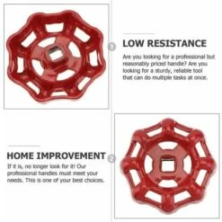 Red Iron Valve Handwheel 7x7mm Top Shutoff Valve Handles Angle Seat Valve Straight Seat Valve Straight Seat Valve Water Pipe -Heating Equipment 76204359 5