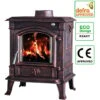 8KW Woodburning Stove Cast Iron Log Burner Fireplace Eco Design Dafra Approved Antique Bronze