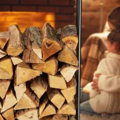 90 X 60 X 20 Cm Black Metal Indoor And Outdoor Fine Fireplace Wood Rack -Heating Equipment 76957128 3