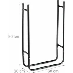 90 X 60 X 20 Cm Black Metal Indoor And Outdoor Fine Fireplace Wood Rack -Heating Equipment 76957128 4