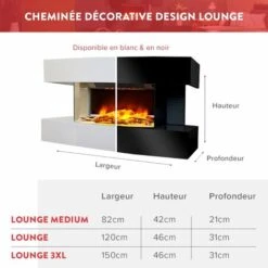 Design Lounge Medium Wall-Mounted Electric Fireplace - White - Designed In France - 2 Year Warranty -Heating Equipment 76957223 4